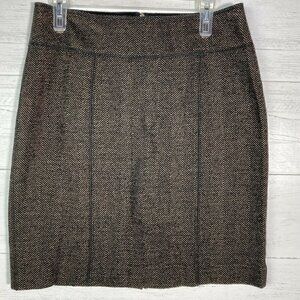 Strenesse Gabriele Strehle Herringbone Wool Skirt